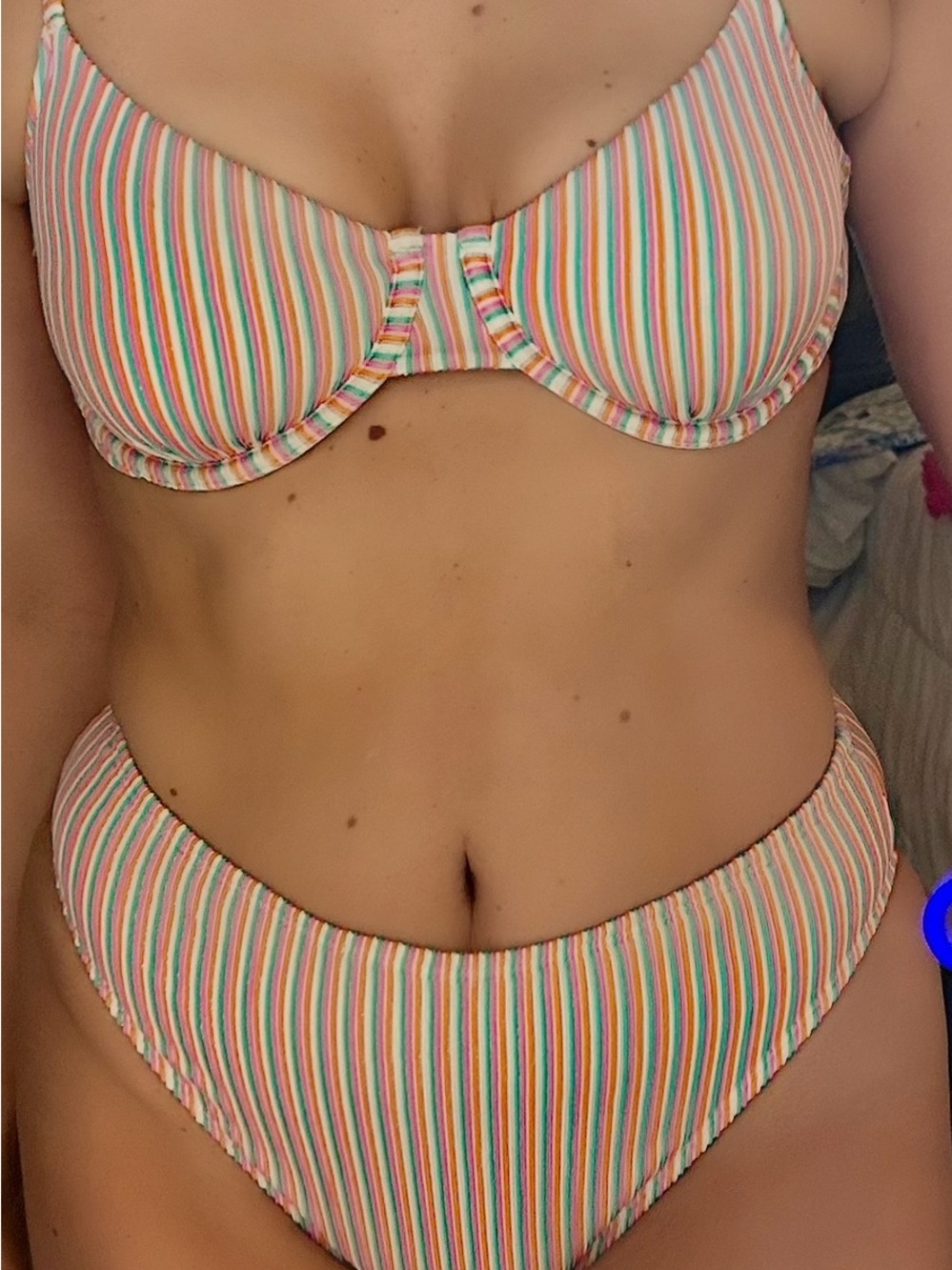 NWOT | Shimmery Striped Underwire Bikini Set